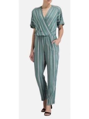 Maje striped V-neck jumpsuit